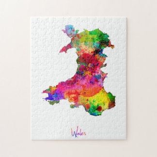 Wales vattenfärgkarta pussel