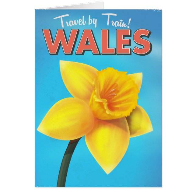Wales vintage resor poster hälsningskort (Framsidan)