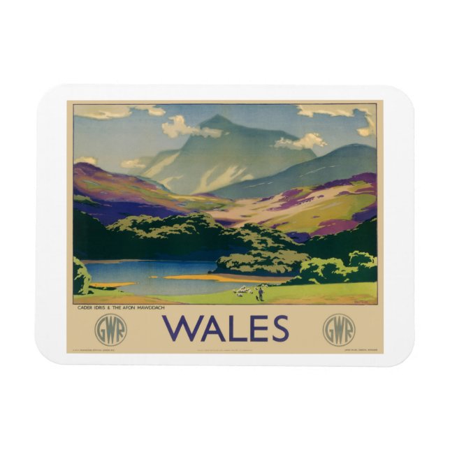 Wales Vintage resor Poster Magnet (Horisontell)