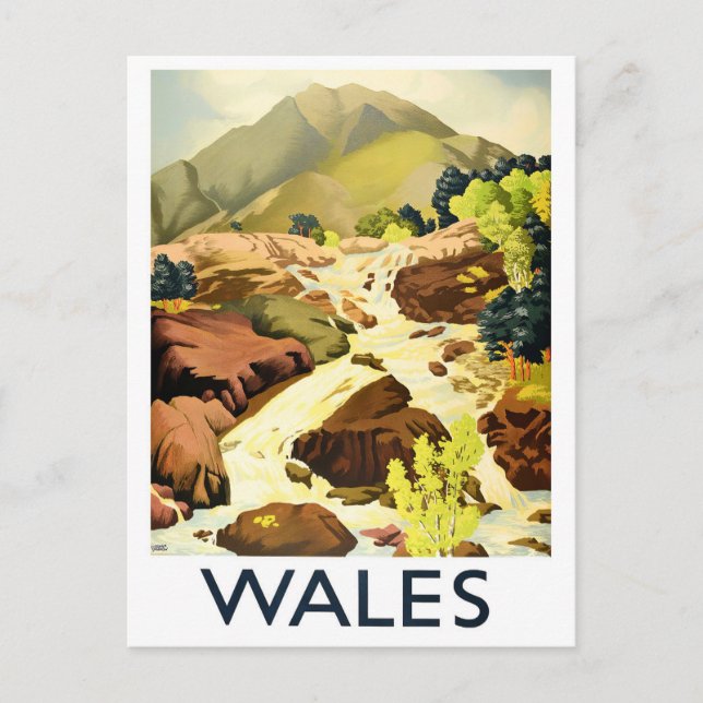 Wales vintage resor vykort (Framsida)