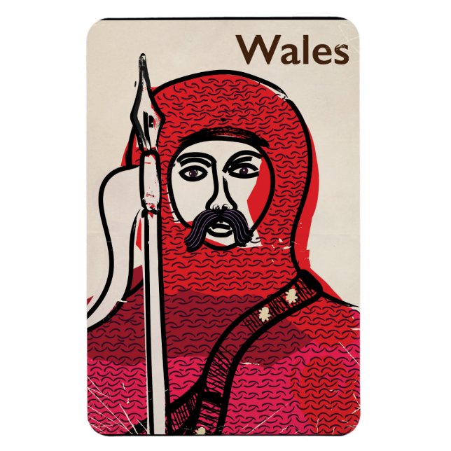 Wales vintage-resoraffisch magnet (Vertikal)