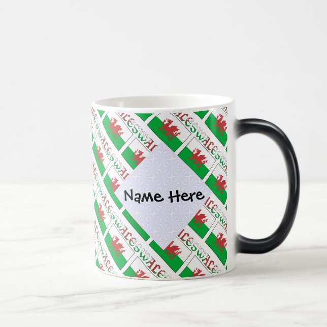 Wales Wales Flag Kakel Personaliserat  Magisk Mugg (Höger)