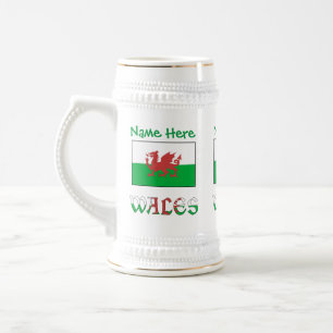 Wales Wales Flagga Grön Personlig Namn Sejdel