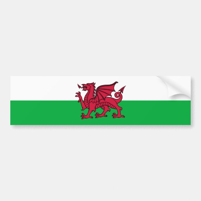 Wales - walesisk flagga bildekal (Framsidan)