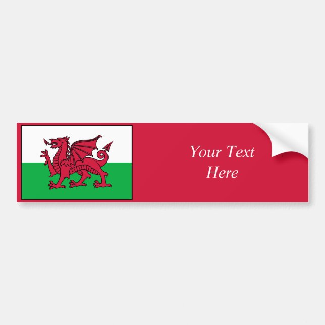 Wales - walesisk flagga bildekal (Framsidan)