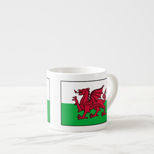 Wales - walesisk flagga espressomugg (Framsida höger)