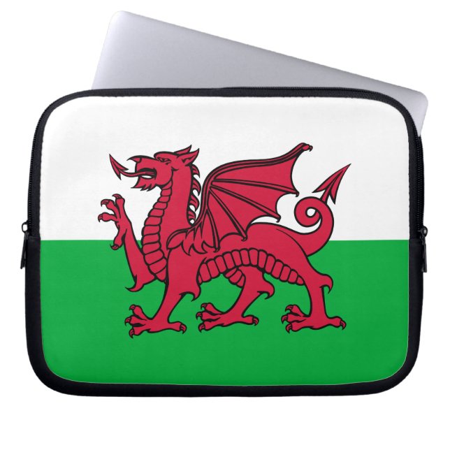 Wales - walesisk flagga laptop fodral (Framsidan)