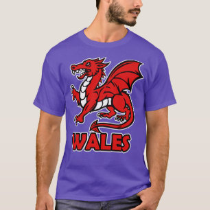 Wales Welsh draon cymru röd drake T Shirt