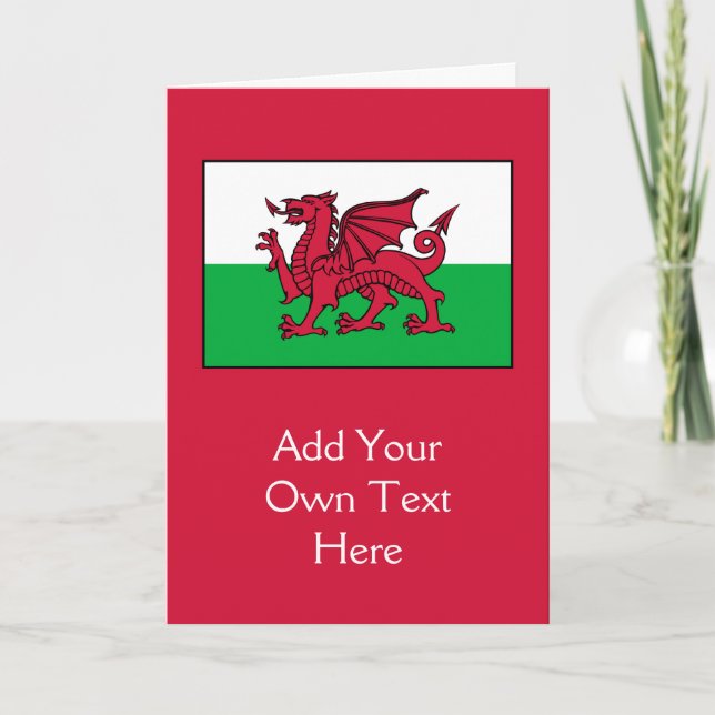 Wales - Welsh Flagga Kort (Framsida)