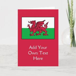 Wales - Welsh Flagga Kort