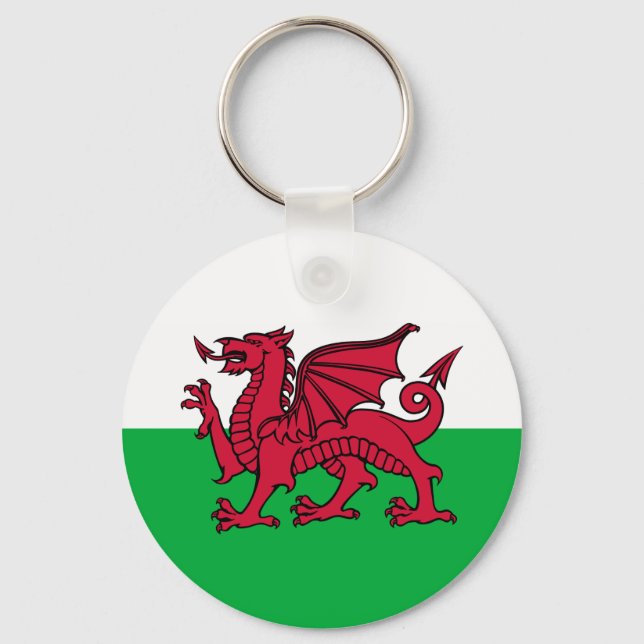 Wales - Welsh Flagga Nyckelring (Framsida)