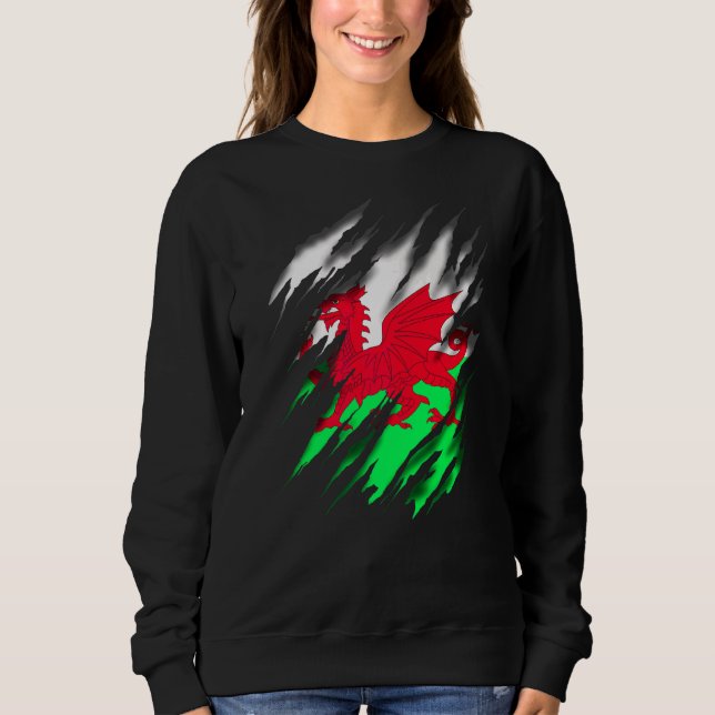 Wales Welsh Flagga T Shirt (Framsida)