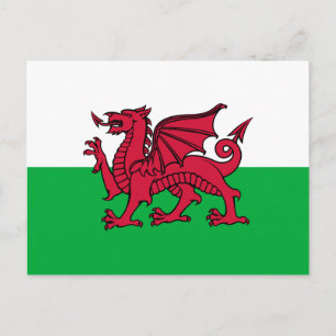 Wales - Welsh Flagga Vykort