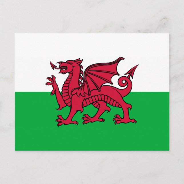 Wales - Welsh Flagga Vykort (Framsida)