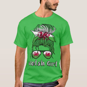 Wales Welsh Girl 2022 Football Vm flagga Cymr T Shirt