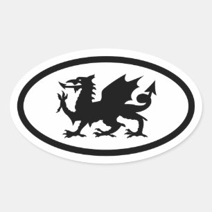 Walesdrake Ovalt Klistermärke