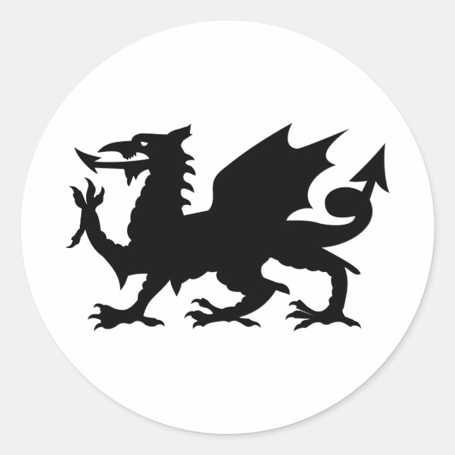 Walesdrake Runt Klistermärke (Framsida)