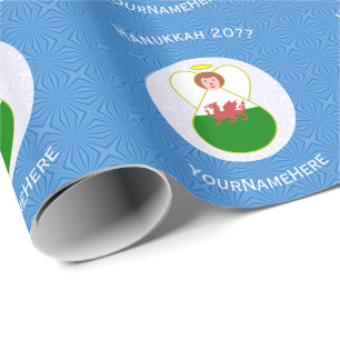 Walesisk Ängel Hanukkah Flagga Personlig Presentpapper