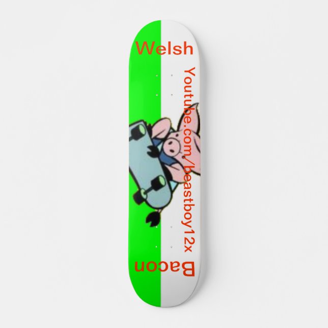 Walesisk baconSkateboard Old School Skateboard Bräda 21,6 Cm (Framsida)