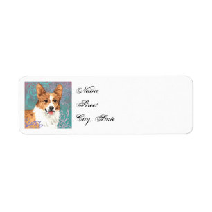 Walesisk Corgi för elegant Pembroke Returadress Etikett