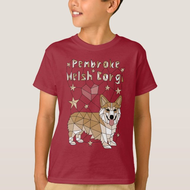 Walesisk Corgi för geometrisk Pembroke Tee Shirt (Framsida)