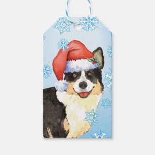 Walesisk Corgi för julkofta Presentetikett