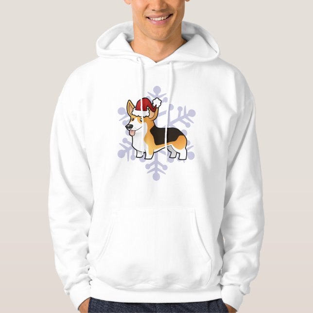 Walesisk Corgi för julPembroke Hoodie (Framsida)