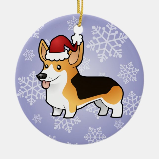 Walesisk Corgi för julPembroke Julgransprydnad Keramik (Framsidan)