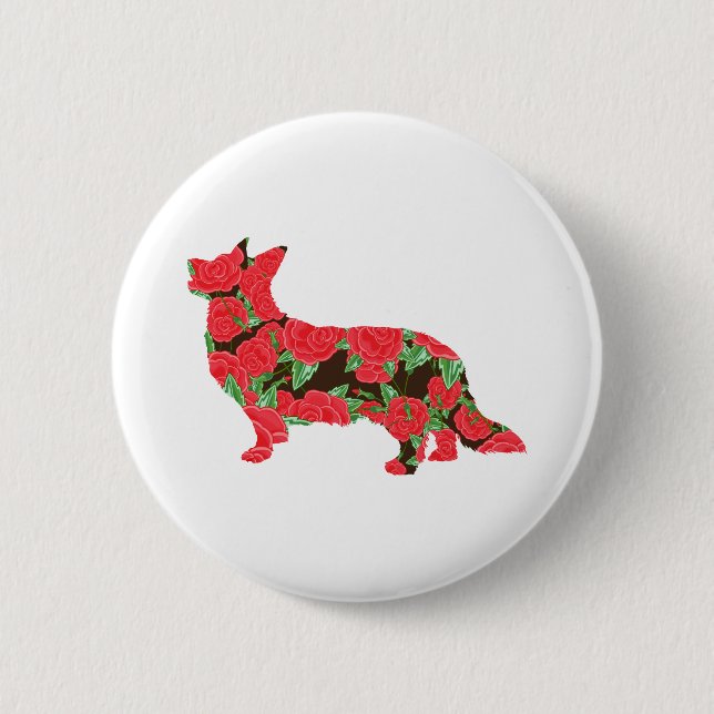 Walesisk Corgi för kofta Knapp (Framsida)