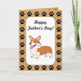 Walesisk Corgi för lycklig fars dag Kort