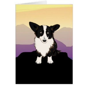 Walesisk Corgi för purpurfärgade berg Hälsningskort