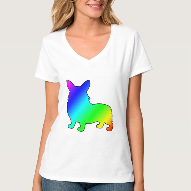 Walesisk Corgi för regnbåge T Shirt (Framsida)
