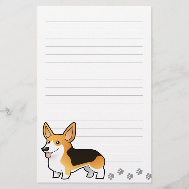 Walesisk Corgi för tecknadPembroke Brevpapper (Framsida)