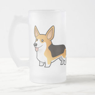 Walesisk Corgi för tecknadPembroke Frostat Ölglas