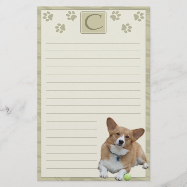 Walesisk Corgibrevpapper för elegant Pembroke Brevpapper (Framsida)