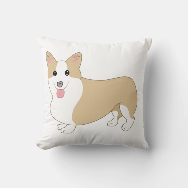 Walesisk Corgihundillustration Kudde (Framsida)