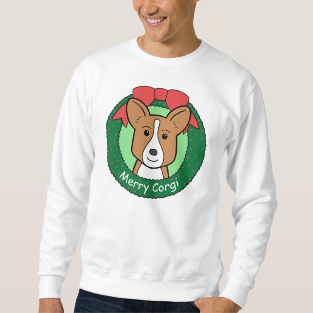 Walesisk Corgijul för kofta Långärmad Tröja (Framsida)