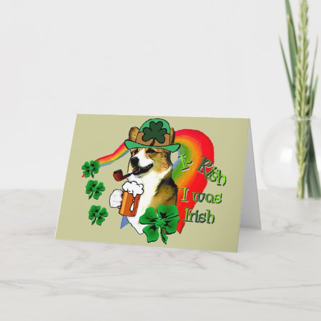 Walesisk Corgisaint patrick's day Kort (Framsida)