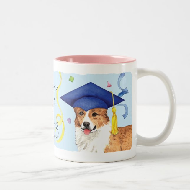 Walesisk Corgistudent för Pembroke Två-Tonad Mugg (Höger)