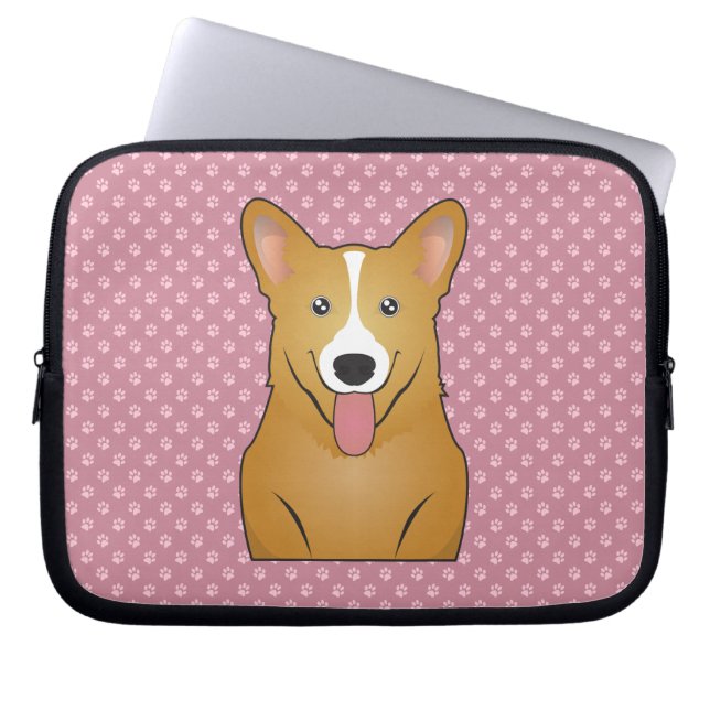 Walesisk Corgitecknad för Pembroke Laptop Sleeve (Framsidan)