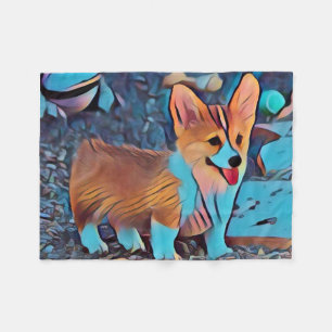 Walesisk Corgivalp Fleecefilt