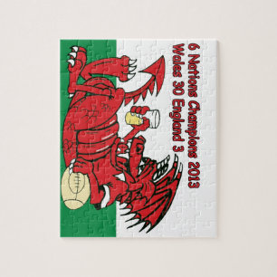 Walesisk drake, 6 nationmästare, Wales v England Pussel