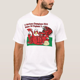 Walesisk drake, 6 nationmästare, Wales v England T-shirt