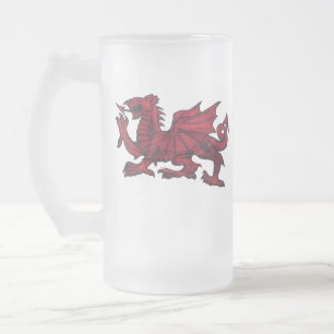 Walesisk drakemugg frostat ölglas