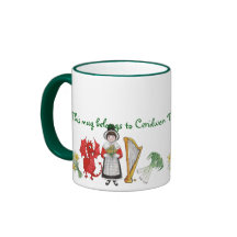 Walesisk dräkt, Emblems, kaffemugg som ska