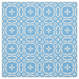 Walesisk FauxTapestryvit på himmelblåttmönster Tyg