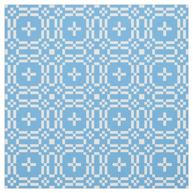 Walesisk FauxTapestryvit på himmelblåttmönster Tyg (Provkarta)