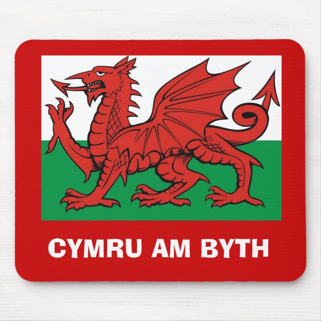 Walesisk flagga, "Cymru förmiddagbyth",    den Musmatta (Framsidan)