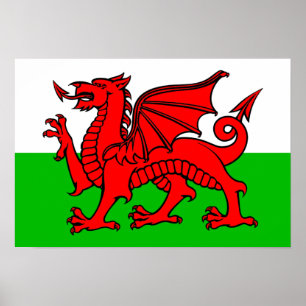 Walesisk flagga poster