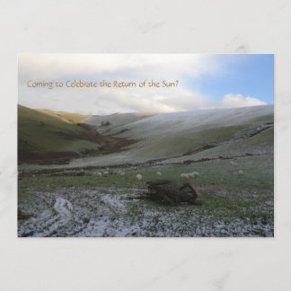 Walesisk inbjudan för party för bergvinterSolstice